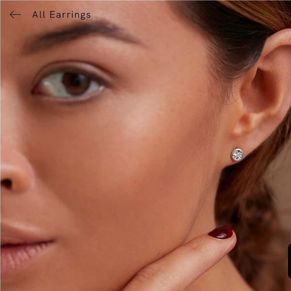 MONICA VINADER Silver Stud Crystal Earrings